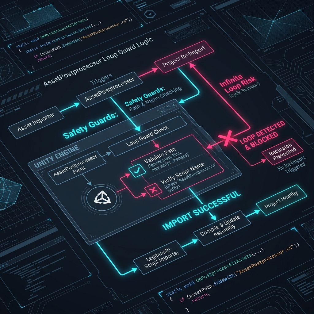 AssetPostprocessorを使用してインポート時にアセットを自動設定すると再インポートが無限ループしてUnityがフリーズするバグ