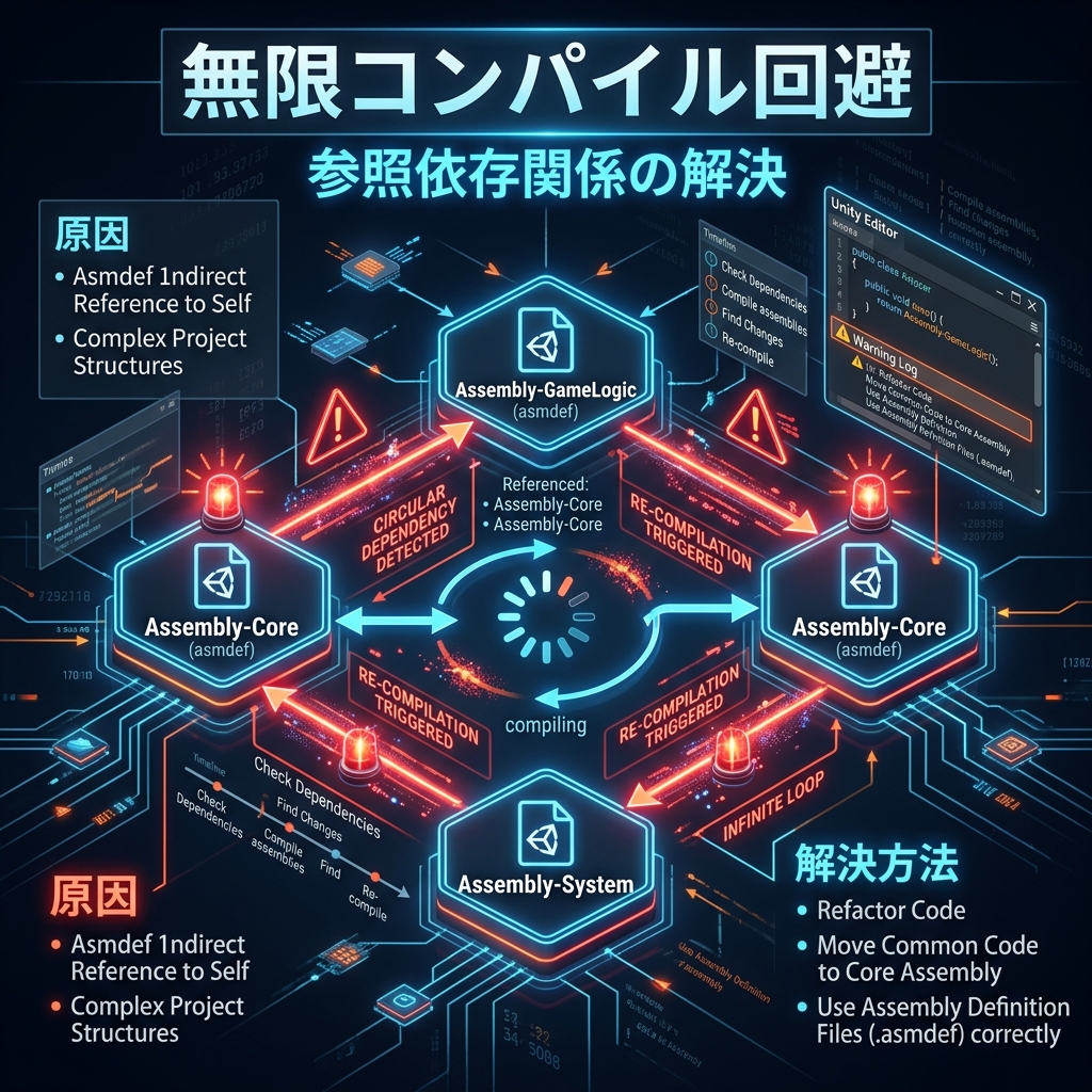 Assembly Definition (asmdef) 設定ミスによる無限コンパイルの回避策