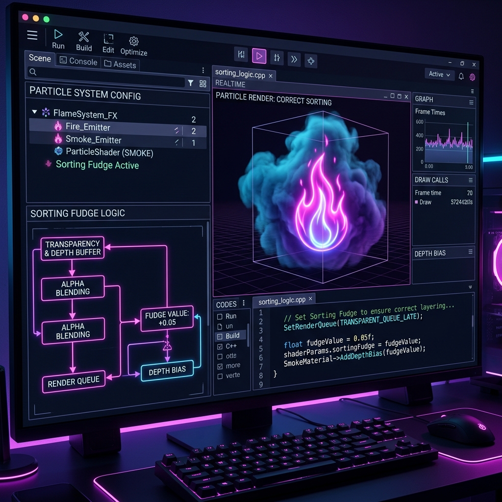 Unity Particle Systemで半透明エフェクト同士の描画順（前後関係）が破綻する原因と対策