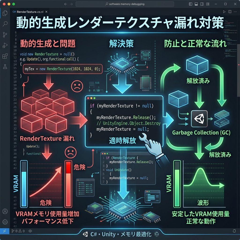 【Q&A】C#でRenderTextureを動的生成した際のメモリリーク対策