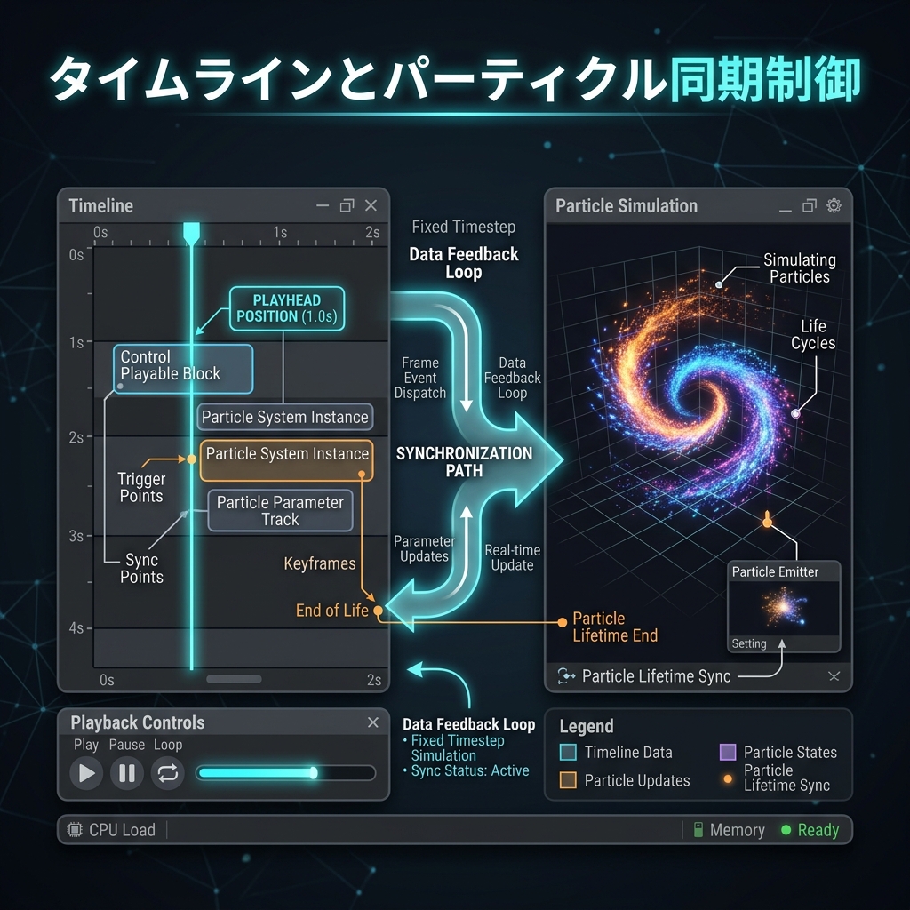 【Q&A】Timelineの再生ヘッドとParticle Systemのシミュレーション時間を完全同期させる手順