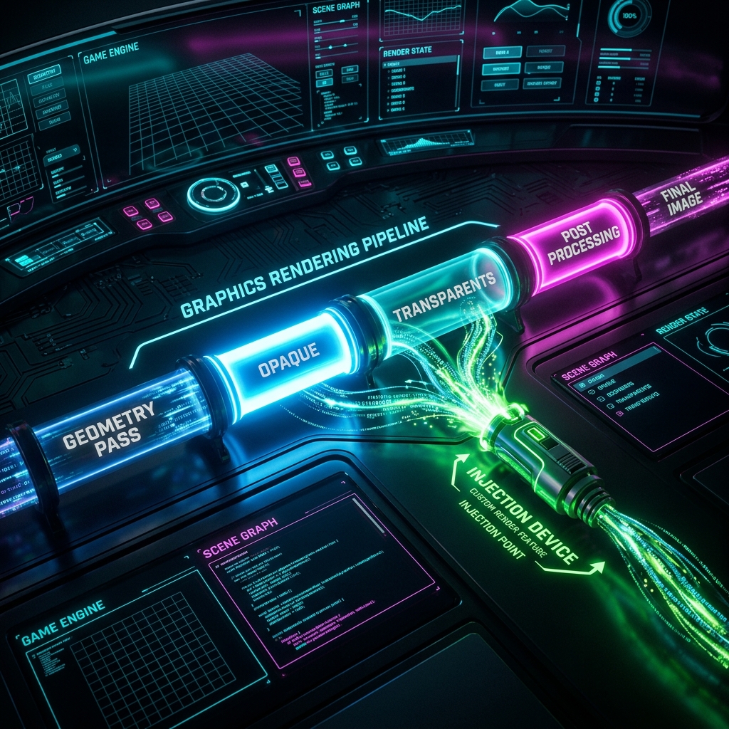 Unity URPでScriptable Render Featureを追加した際にカスタム描画やポストエフェクトが適用されない・描画順がおかしくなるバグの根本原因と、RenderPassEvent（Injection Point）の正しい選定・設定手順