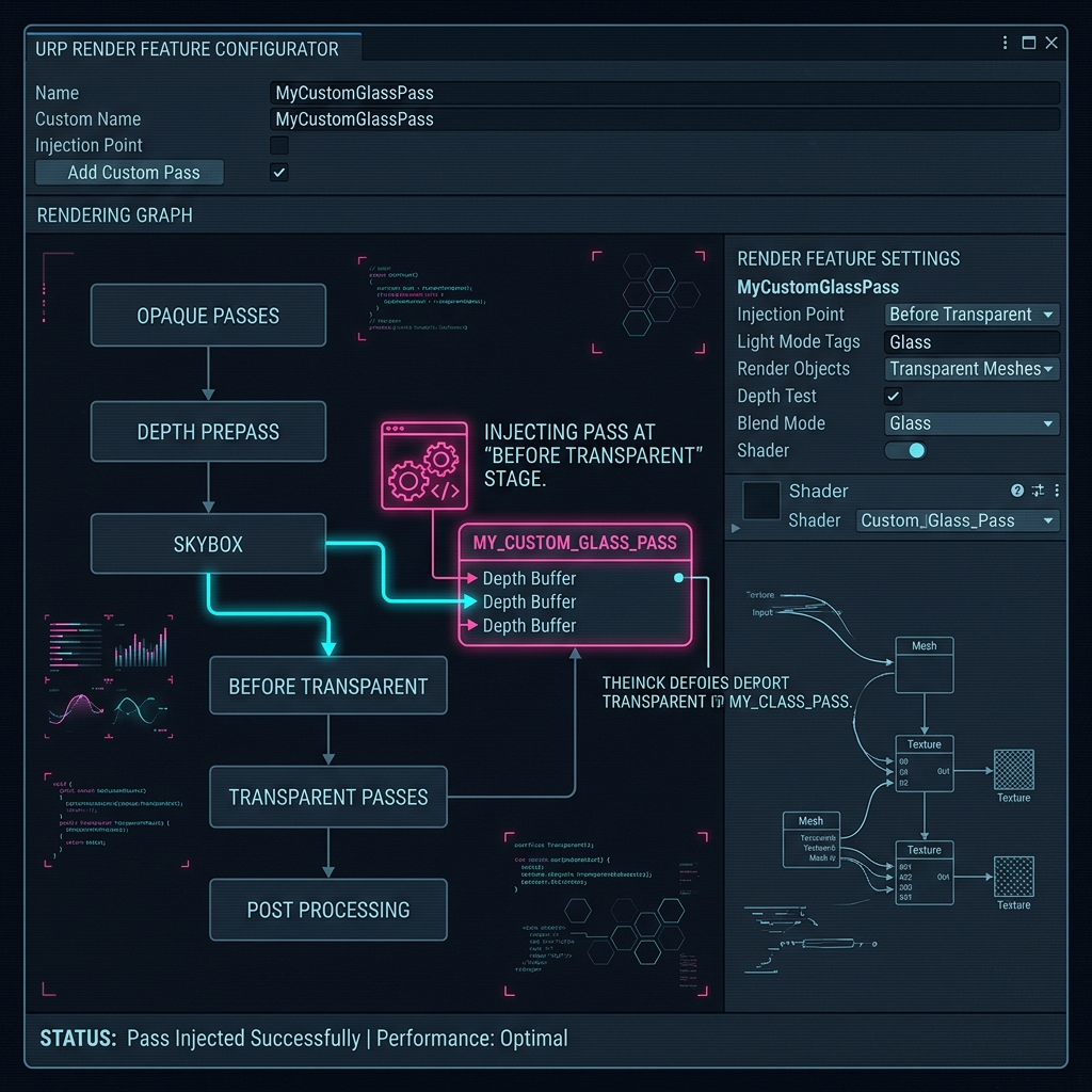 URPのCustom Render Featureで、特定パス（After Opaque等）に設定してもオブジェクトが全く描画されない問題