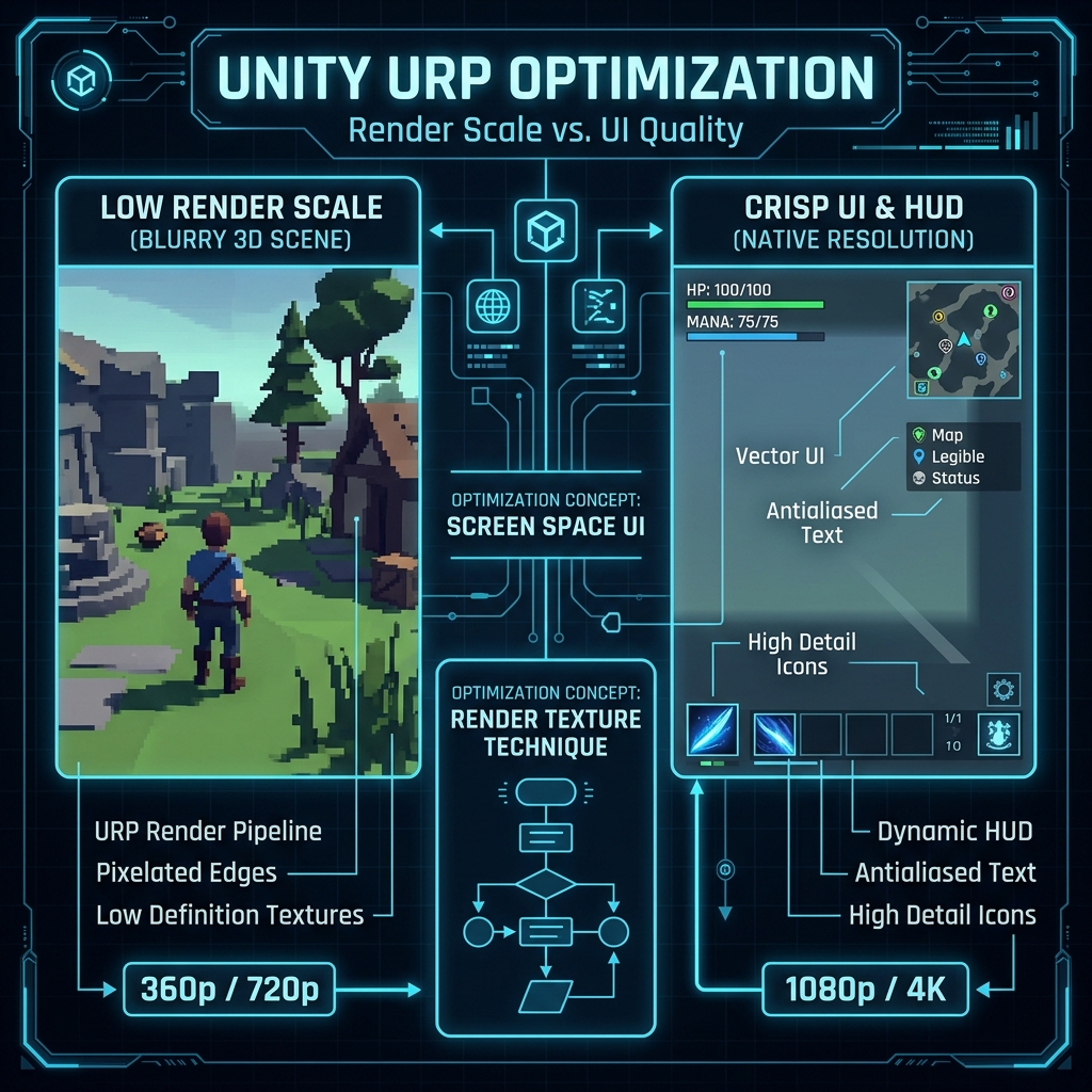 Unity URPでRender Scale（描画倍率）を下げるとUI（uGUI）までぼやける・画質が低下する不具合の根本原因と回避手順