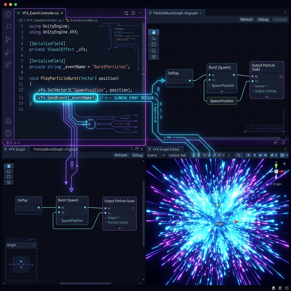 VFX GraphでC#からSendEventを呼び出してもパーティクルが放出されない時の確認ポイント