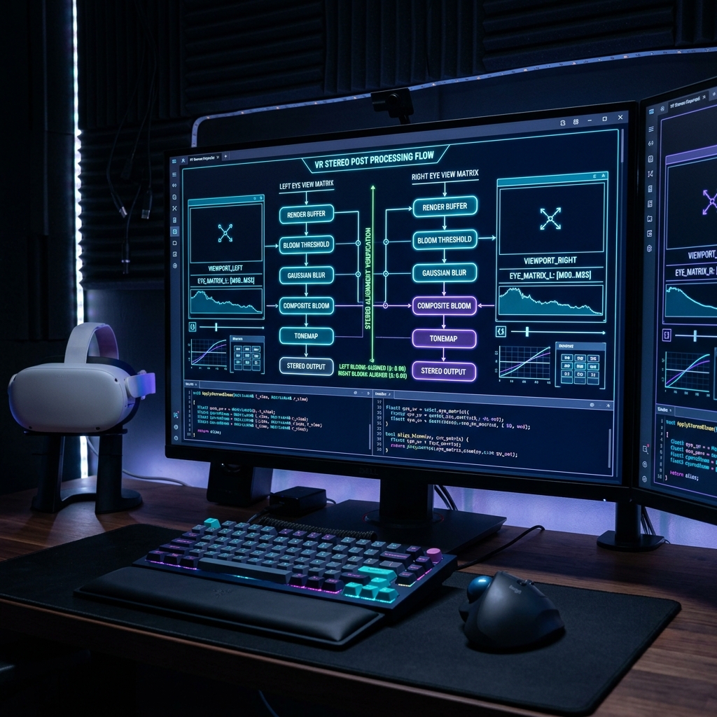 VRでSingle Pass Stereoを有効にすると、ブルームやブラーなどのポストエフェクトが右目だけずれて描画されるバグ